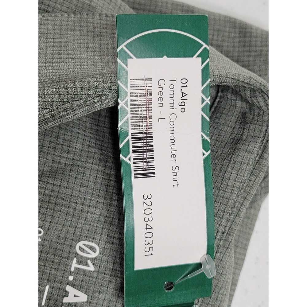 01.Algo NWT Mens Performance Large Green Tommi Commuter Short Sleeved Button Up - Picture 10 of 10